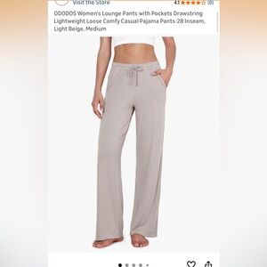 Women's Wide-Leg Sleep Pants - Light Beige